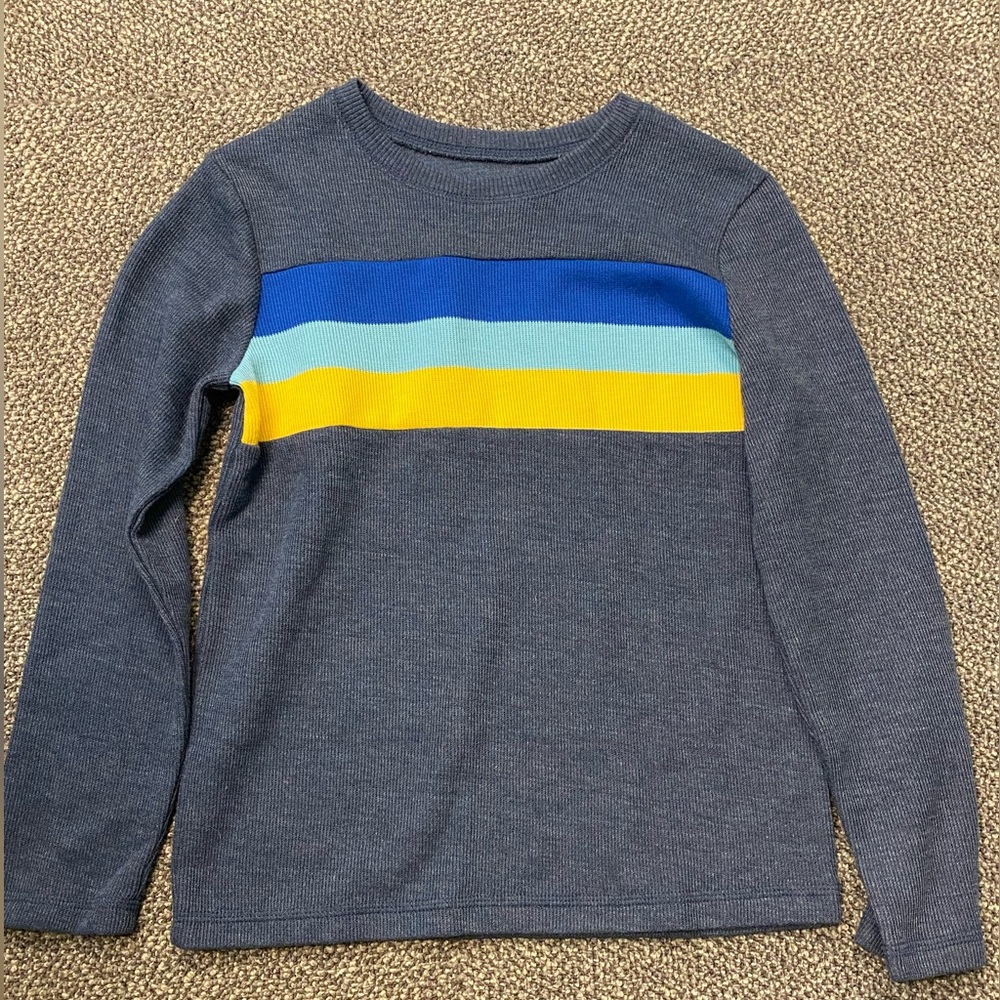 Jumping Beans Navy and Yellow Knit Top - Size 7